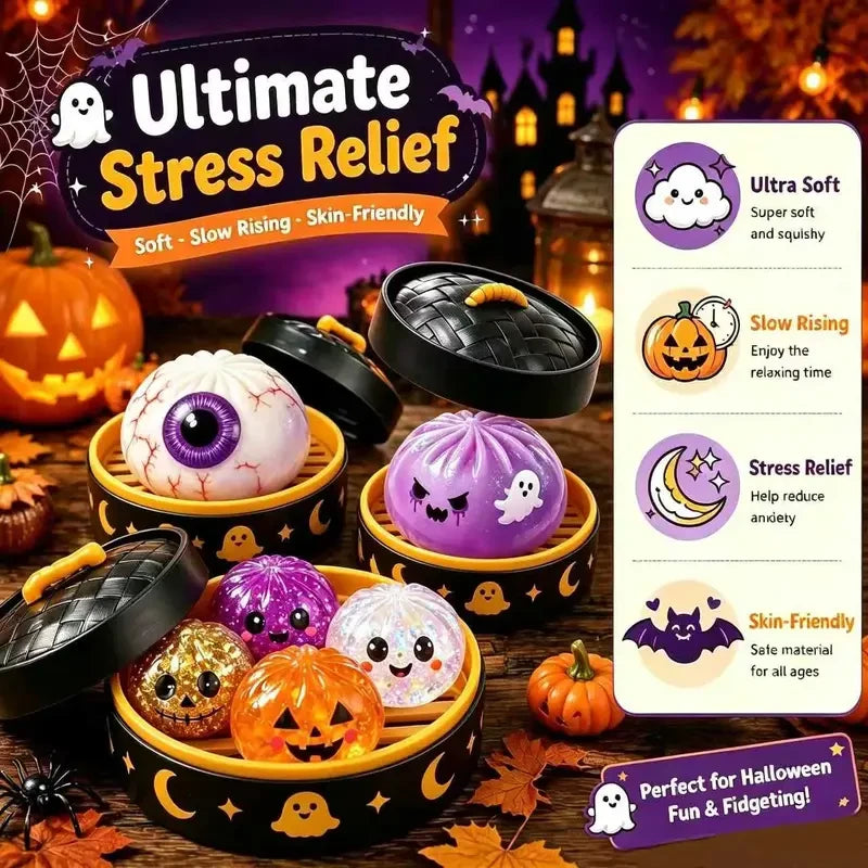 Cute Halloween Ghost Squeeze Toy Set