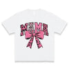 Thread Tumblrz Women's Pink Leopard Print Mama Bow Graphic Cotton T-Shirt