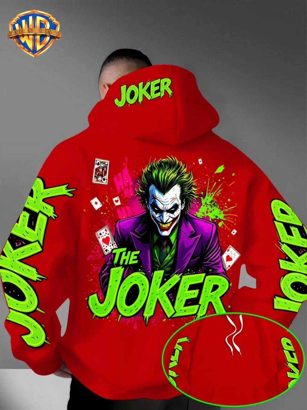Warner Bros Joker Print Hoodie