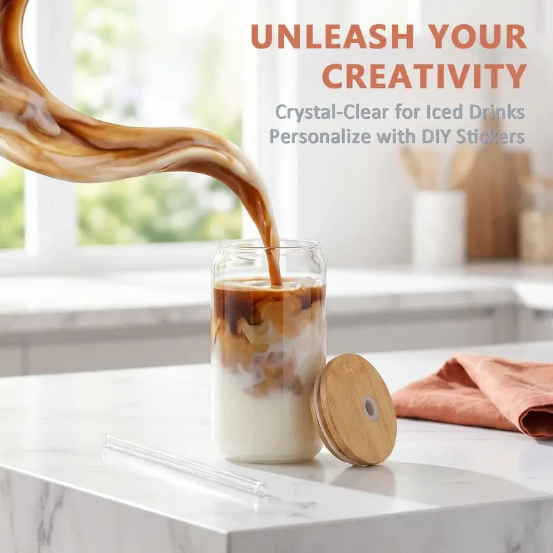 Thread Tumblrz Glass Iced Coffee Tumbler Set with Straw