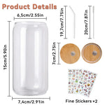 Thread Tumblrz Glass Iced Coffee Tumbler Set with Straw