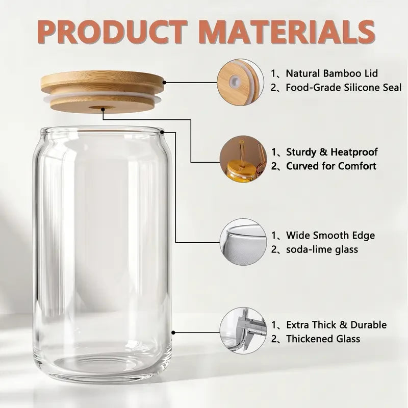 Thread Tumblrz Glass Iced Coffee Tumbler Set with Straw