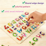 Wooden Alphabet Peg Puzzle Set