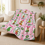 Thread Tumblrz Festive Holiday Graphic Flannel Throw Blanket — Christmas Gift