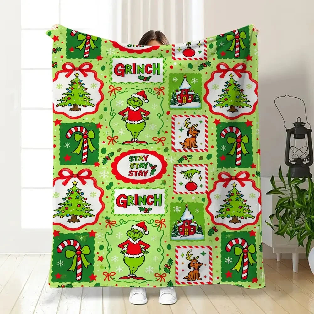 Thread Tumblrz Festive Holiday Graphic Flannel Throw Blanket — Christmas Gift