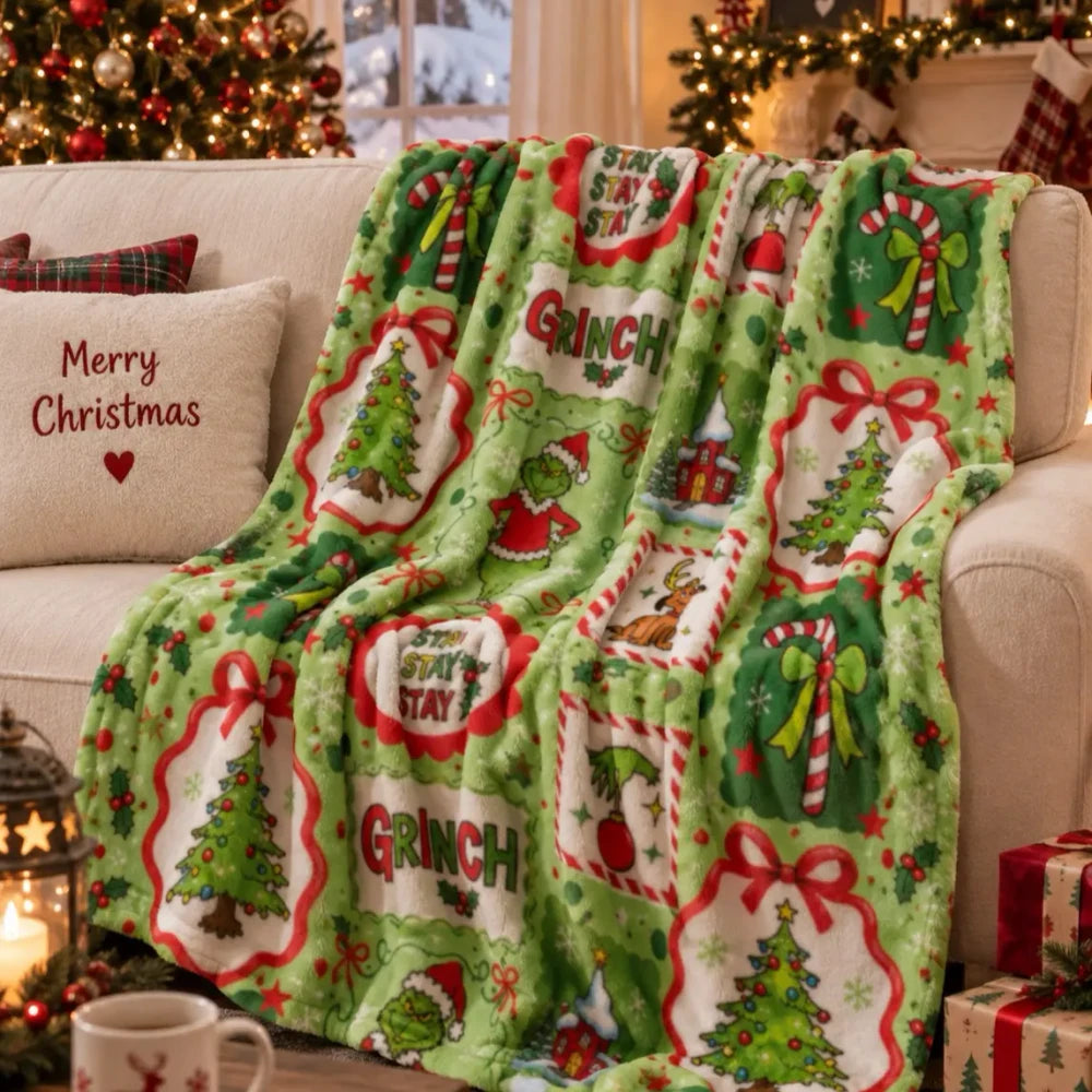 Thread Tumblrz Festive Holiday Graphic Flannel Throw Blanket — Christmas Gift