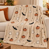 Thread Tumblrz Ghost & Pumpkin Halloween Flannel Fleece Throw Blanket
