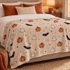Thread Tumblrz Ghost & Pumpkin Halloween Flannel Fleece Throw Blanket