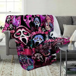Thread Tumblrz Pink Ghost Face Halloween Flannel Throw Blanket — Cozy Spooky Home Decor