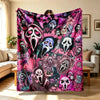 Thread Tumblrz Pink Ghost Face Halloween Flannel Throw Blanket — Cozy Spooky Home Decor
