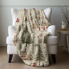 Thread Tumblrz Nostalgic Christmas Village Scene Fleece Throw Blanket — Holiday Home Decor