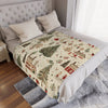 Thread Tumblrz Nostalgic Christmas Village Scene Fleece Throw Blanket — Holiday Home Decor