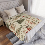 Thread Tumblrz Nostalgic Christmas Village Scene Fleece Throw Blanket — Holiday Home Decor