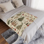 Thread Tumblrz Nostalgic Christmas Village Scene Fleece Throw Blanket — Holiday Home Decor
