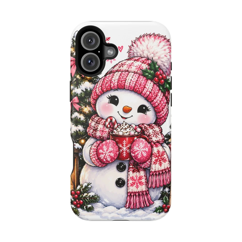 Cute Snowman Phone Case — Holiday Magnetic Impact-Resistant Case
