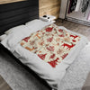 Thread Tumblrz Festive Reindeer Christmas Holiday Sherpa Throw Blanket