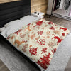 Thread Tumblrz Festive Reindeer Christmas Holiday Sherpa Throw Blanket