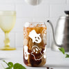 Thread Tumblrz Halloween Ghostly Glass Iced Coffee Cup Set with Straw