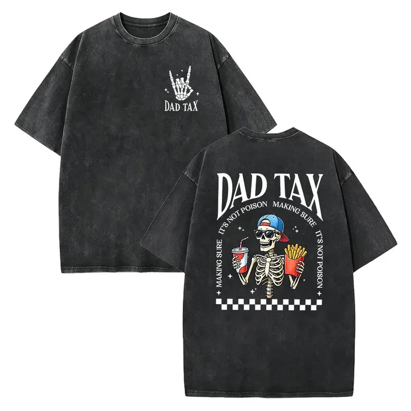 Thread Tumblrz Men's Skeleton Dad Tax Funny Parenting Humor Graphic T-Shirt