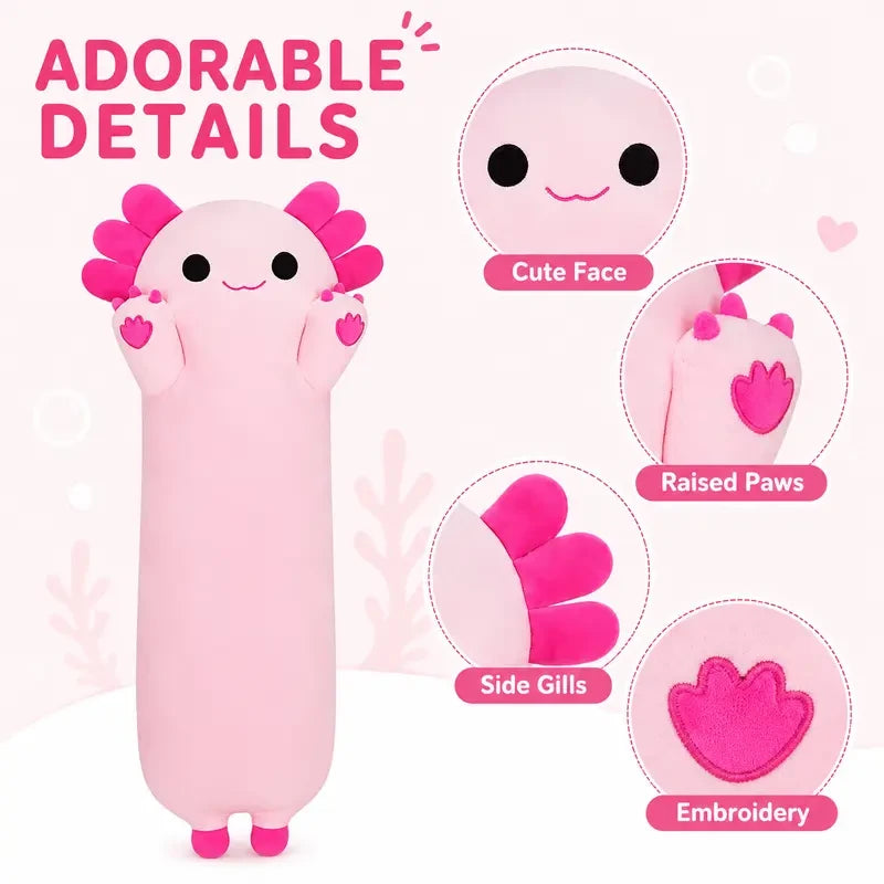 Long Axolotl Plush Pillow