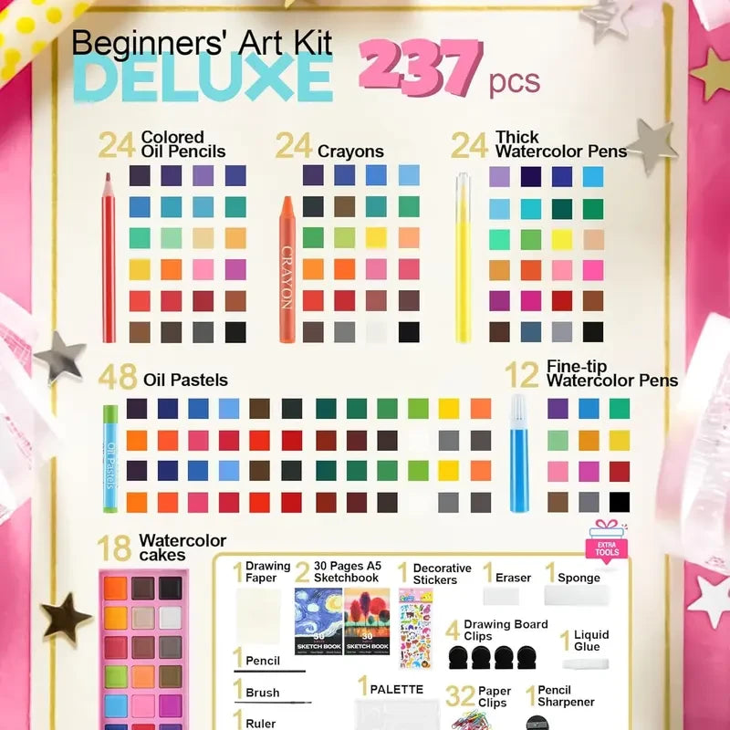 Kids Art Set with Easel