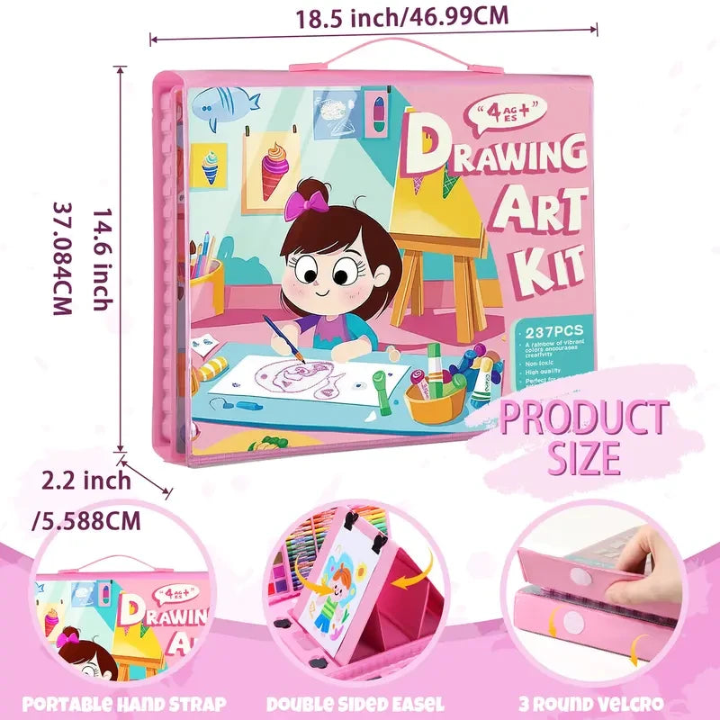 Kids Art Set with Easel