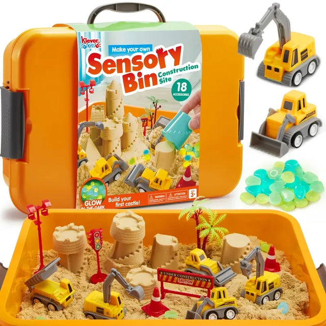 Toddler Construction Sensory Bin Sandbox