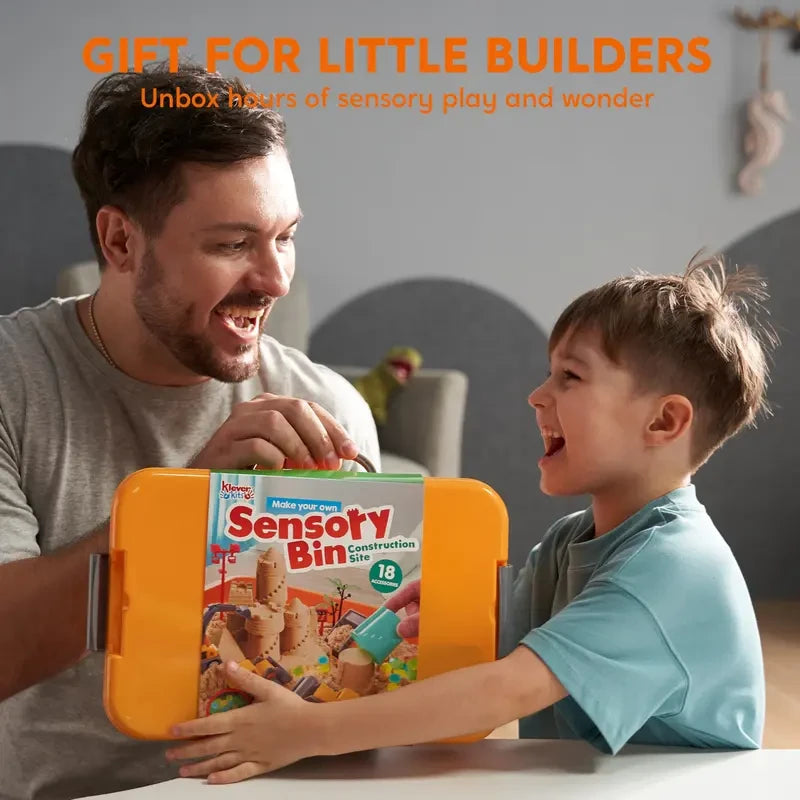 Toddler Construction Sensory Bin Sandbox