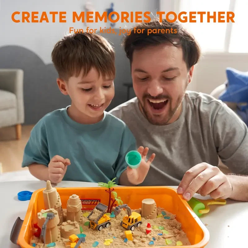 Toddler Construction Sensory Bin Sandbox
