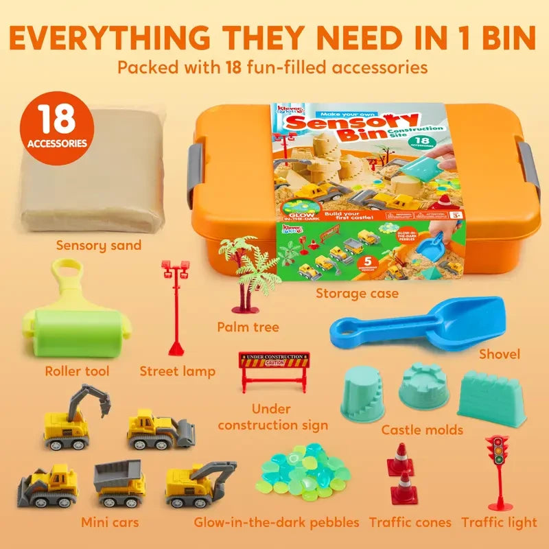 Toddler Construction Sensory Bin Sandbox