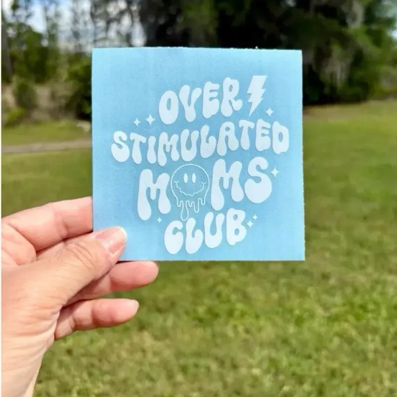 Over Stimulated Moms Cloud Car Decal