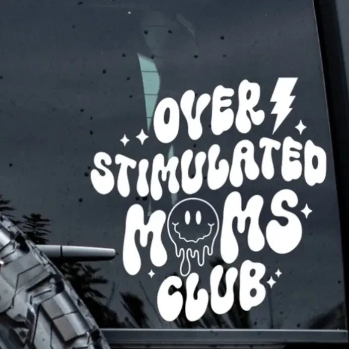 Over Stimulated Moms Cloud Car Decal