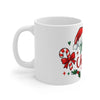 Merry Christmas 11oz Mug – Festive Holiday Coffee Cup with Santa Hat & Candy Cane Design