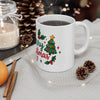 Merry Christmas 11oz Mug – Festive Holiday Coffee Cup with Santa Hat & Candy Cane Design