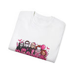 October We Wear Pink Horror Movie Characters T‑Shirt