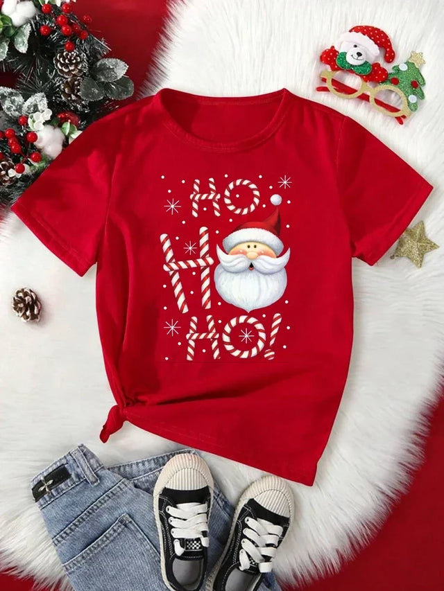 Santa Claus Print Holiday T-Shirt