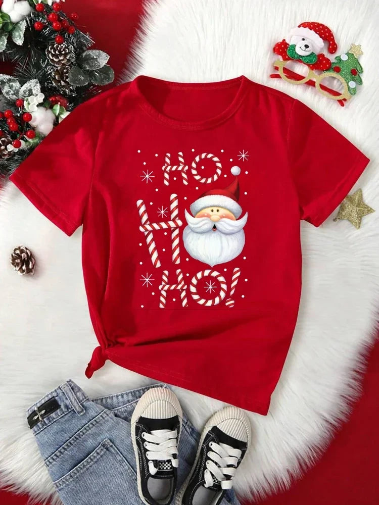 Santa Claus Print Holiday T-Shirt