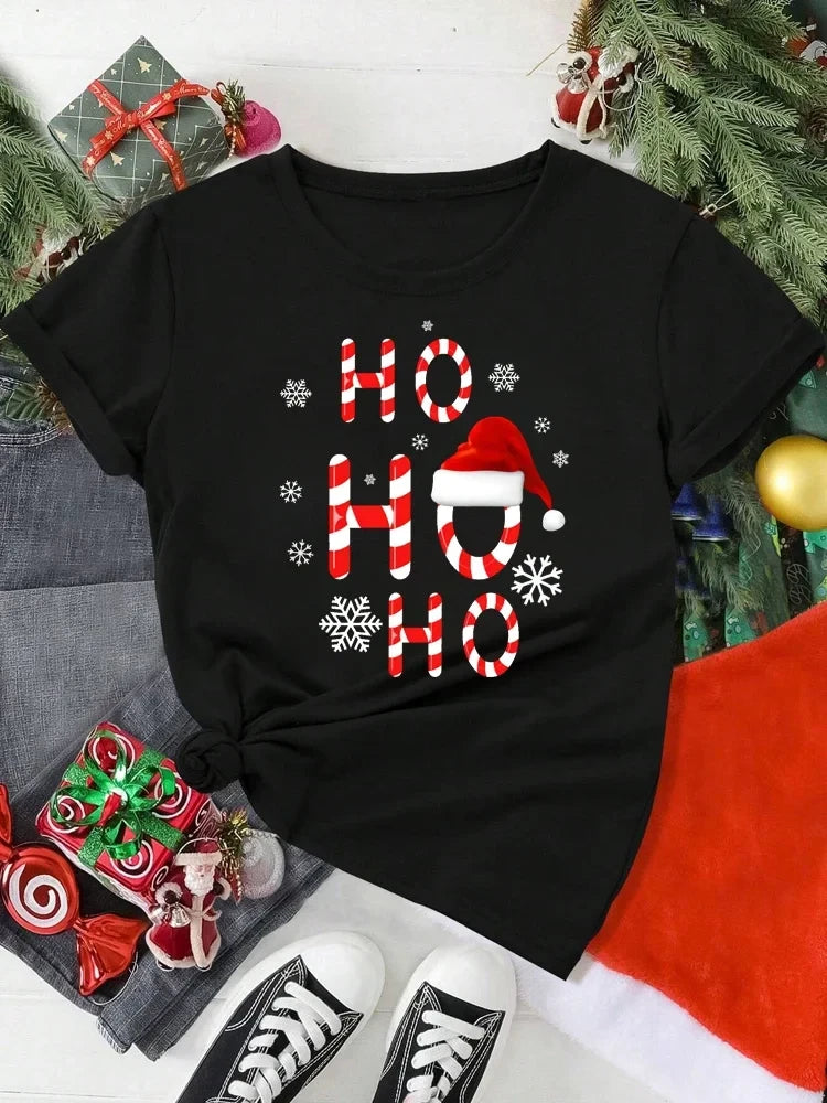 Santa Claus Print Holiday T-Shirt