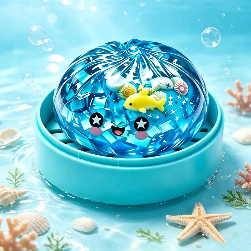 Glitter Ocean Dumpling Squishy Toy