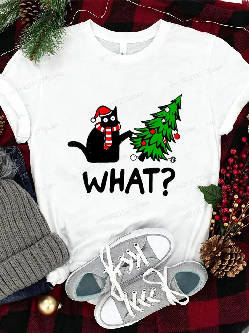 Funny Cat Christmas Graphic Tee