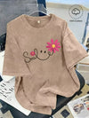 Vintage Washed Floral Cotton T-Shirt