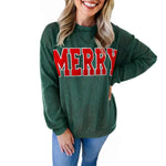 Fiery Red Corduroy Christmas Pajama Set