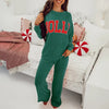 Fiery Red Corduroy Christmas Pajama Set