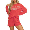 Fiery Red Corduroy Christmas Pajama Set