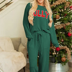 Fiery Red Corduroy Christmas Pajama Set