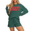 Fiery Red Corduroy Christmas Pajama Set