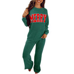 Fiery Red Corduroy Christmas Pajama Set