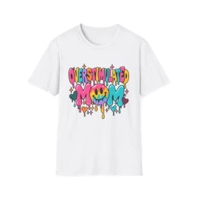 Overstimulated Mom Colorful Graphic T-Shirt