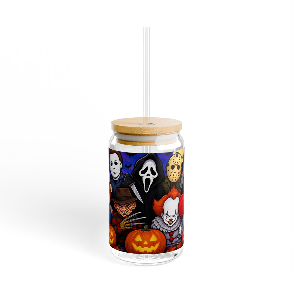 Thread Tumblrz 16oz Halloween Horror Characters Glass Sipper — Michael Myers, Ghostface, Freddy