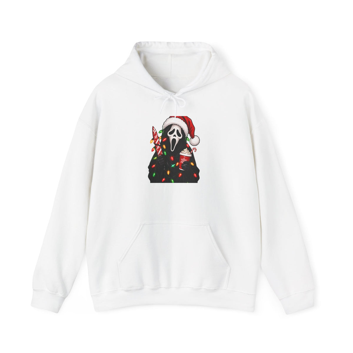 Thread Tumblrz Christmas Scream Ghostface Santa Hat & Lights Pullover Hoodie
